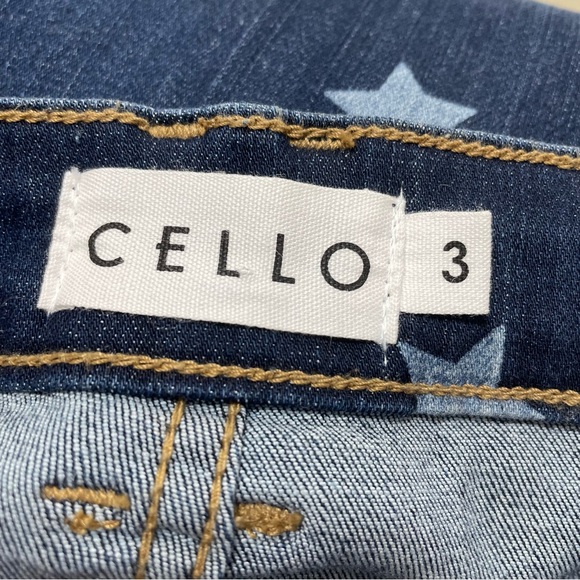 Cello Star Print Flare Bell Bottom High Rise Long Length Women's Jeans Size 3 - Picture 12 of 14